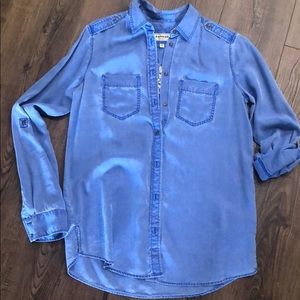Express long sleeve jean shirt
